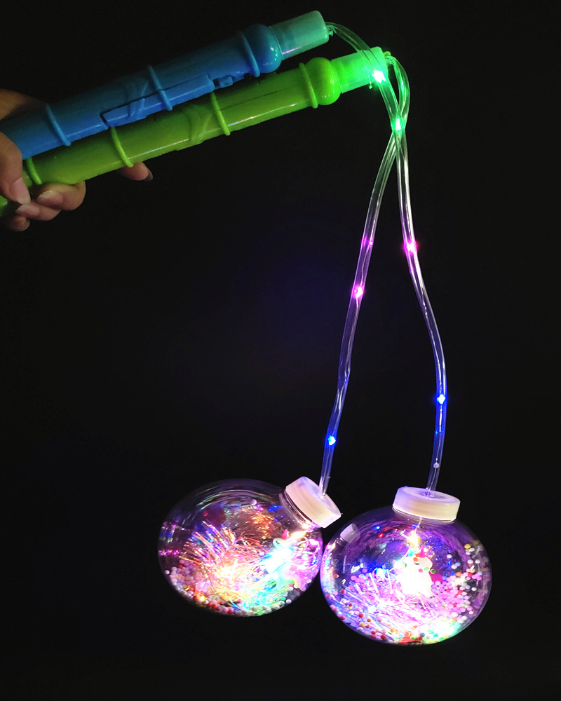 网红发光手提10cm波波球灯笼 元旦节庙会灯笼 夜市地推闪光玩具