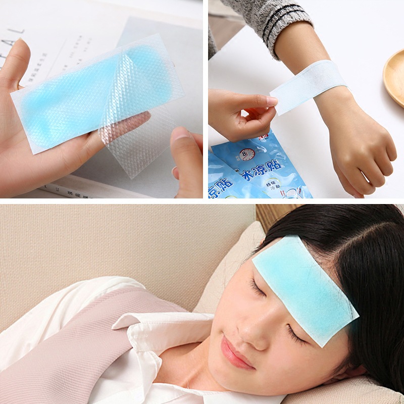 t沃姆降温冰贴退热贴 夏日提神冰凉贴防暑清凉贴冰袋6片装