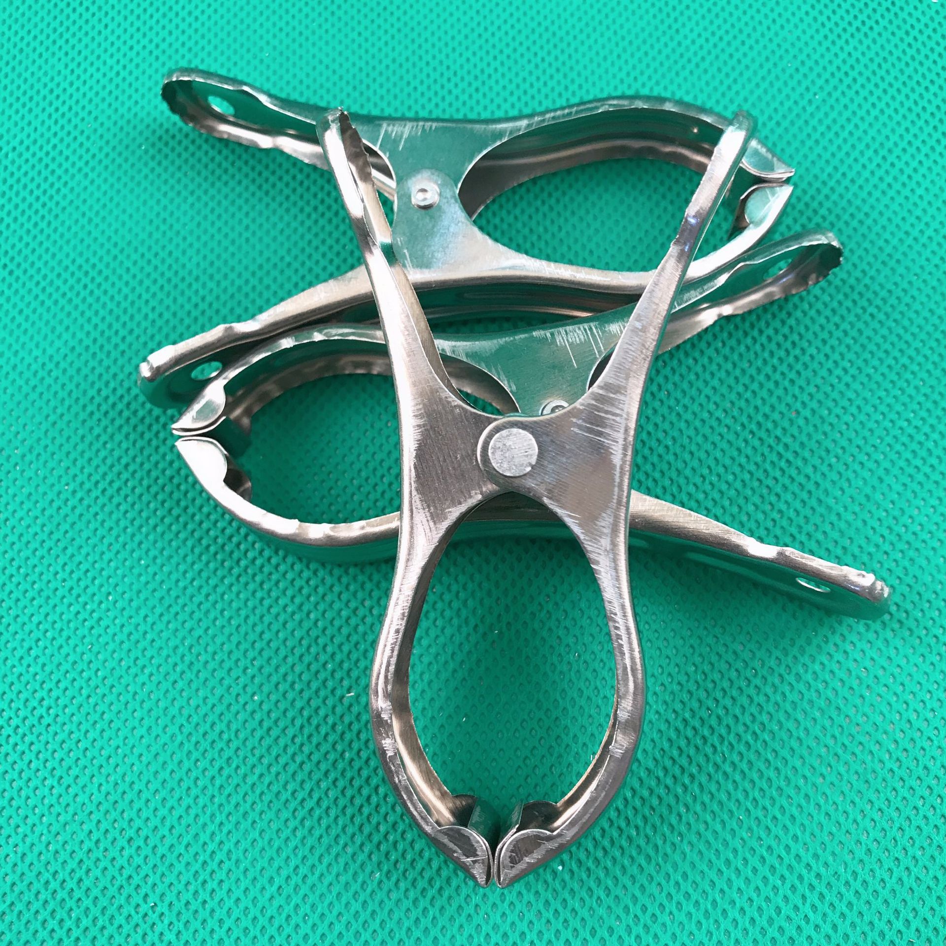 不锈钢夹子弹簧被单夹开口防风夹衣夹袜架晒被夹鱼尾夹中号3个装