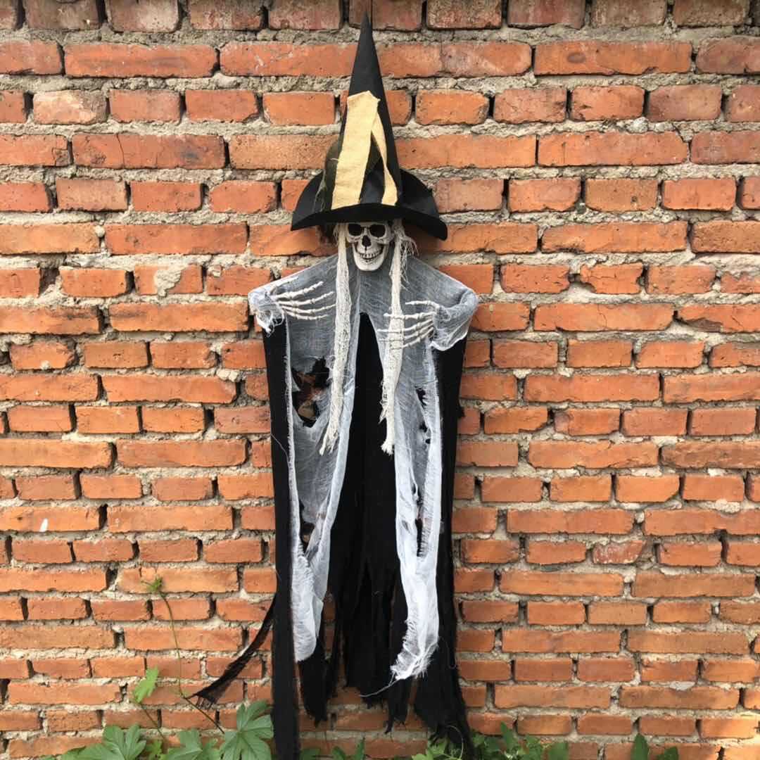 万圣节鬼屋道具密室仿真人骷髅骨架模型恐怖鬼节大吊鬼