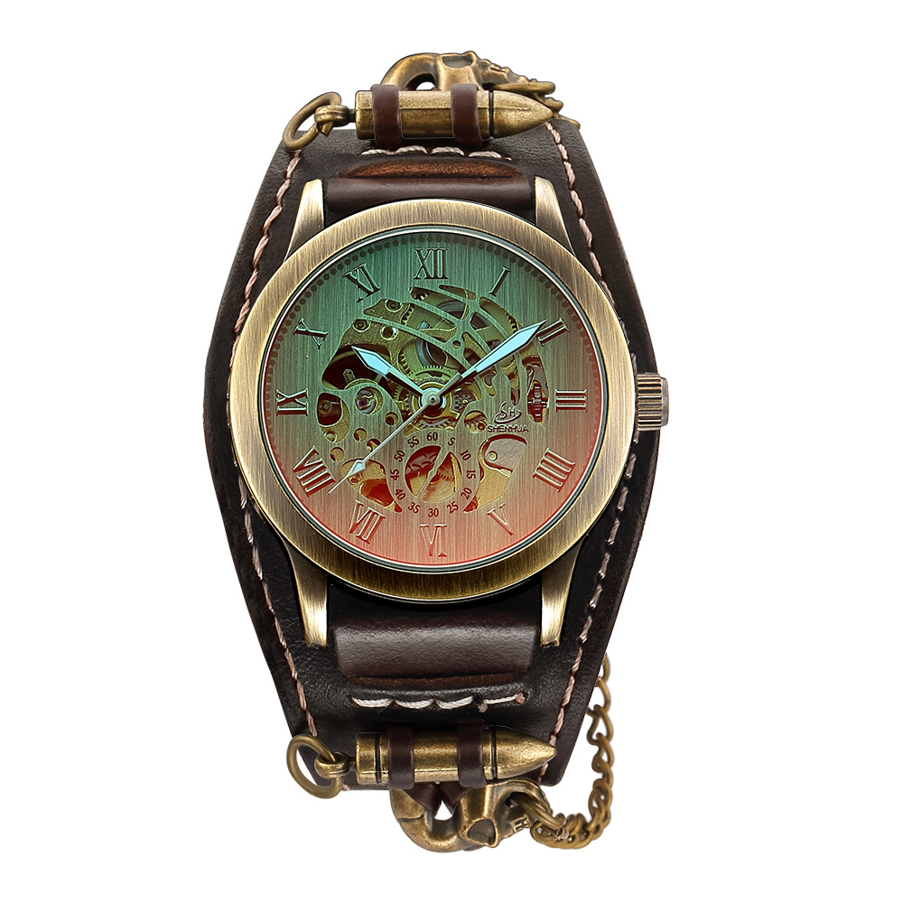 绅华夜光机械表新款工厂古铜色一件代发男士手表商务自动机械手表