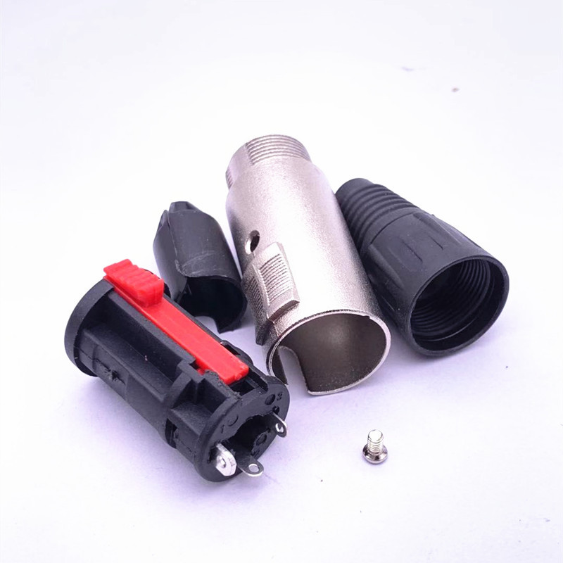 35mm母头大三芯母焊接头6.5接线带锁定话筒母插头平衡头