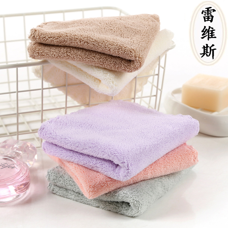 high density coral fleece small square scarf factory wholesale direct sales soft absorbent baby kindergarten hand cleaning face cloth