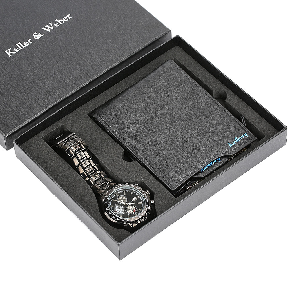 New Arrival Men's Gift Set Exquisite Packaging Watch + Wallet Set Quality Creative Combination Set