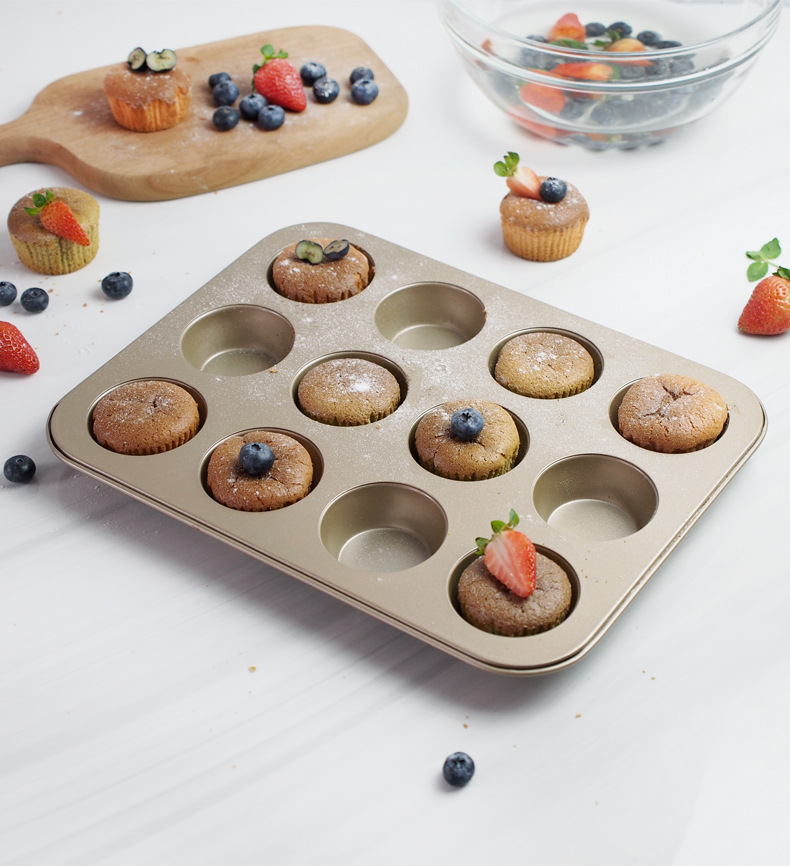 抖音同款不沾涂层烤盘马芬杯蛋糕模具 6连杯子蛋糕烘焙甜甜圈蛋挞