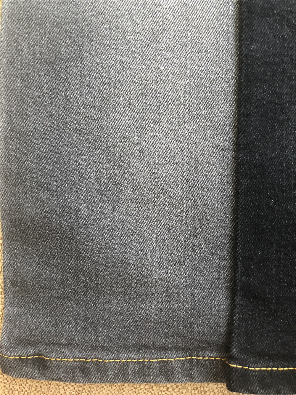 5oz 黑面黑底牛仔混纺布 现货 秋冬