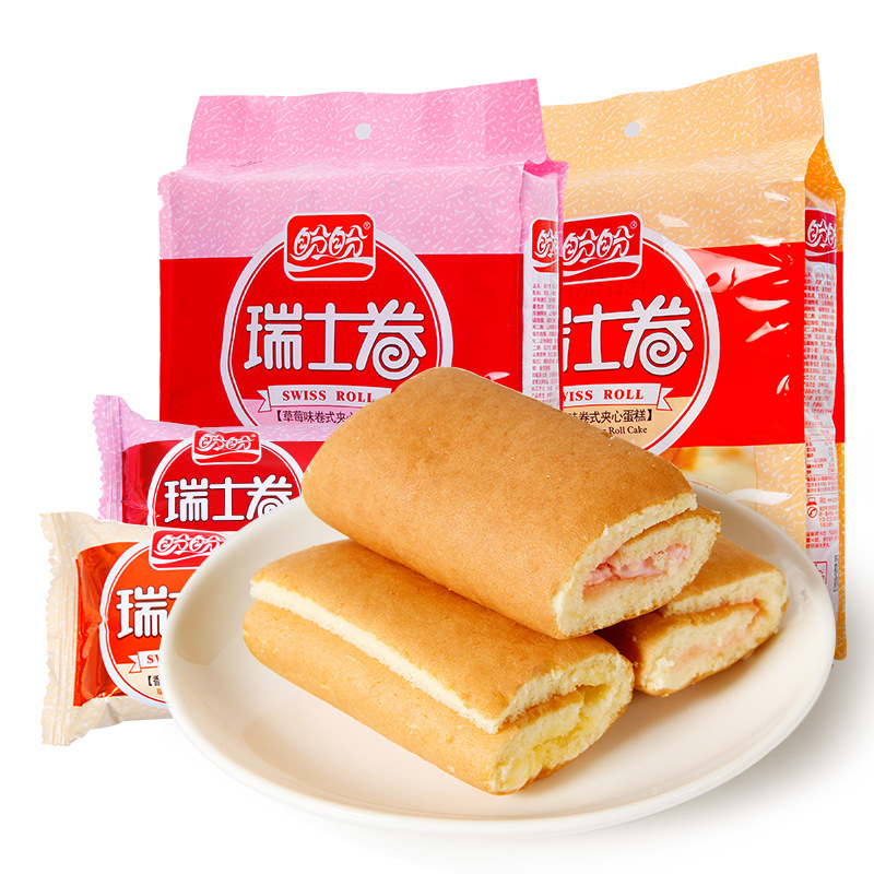盼盼瑞士卷240g袋装早餐传统零食糕点夹心点心小面包散装批发