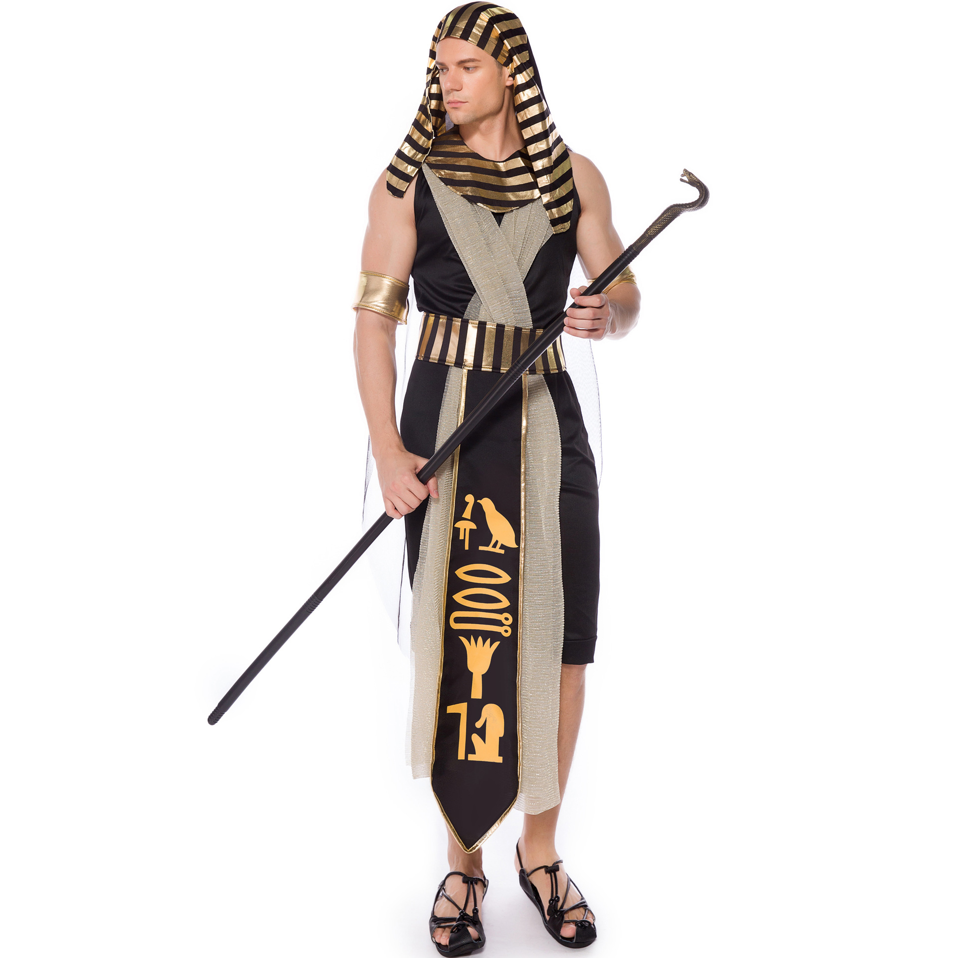 m-xl分码 新款万圣节古埃及法老服装 cosplay 男款古希腊罗马王子