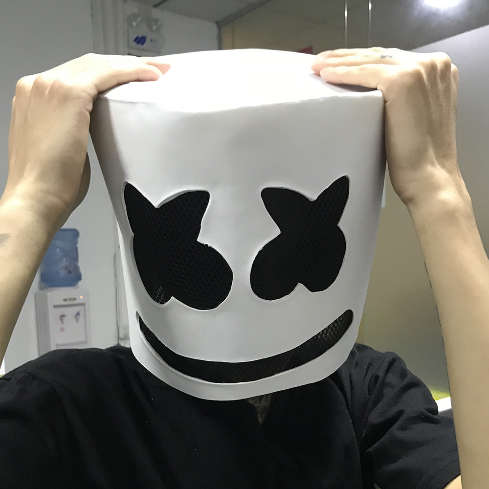 djmarshmello棉花糖头套面具cosplay万圣节百大电音舞会道具