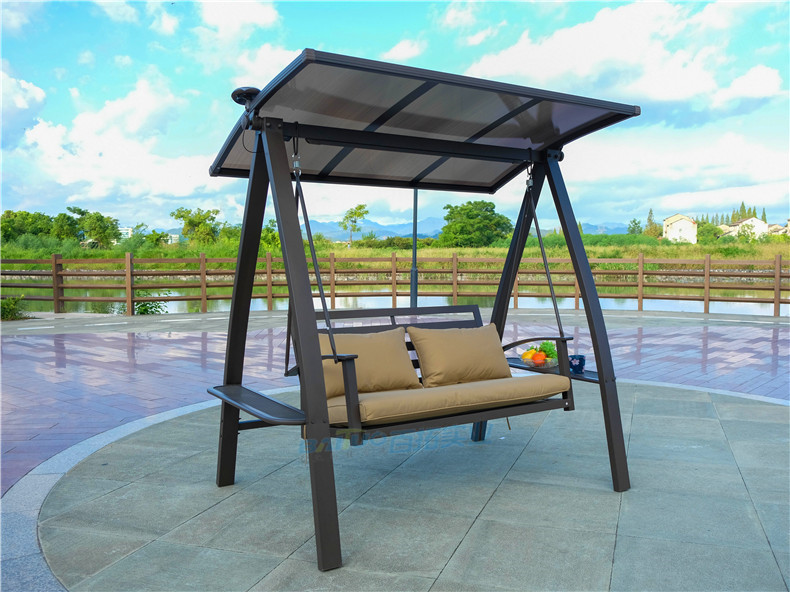 太阳能户外秋千双人摇椅阳台遮阳秋千椅庭院花园吊篮椅户外秋千椅