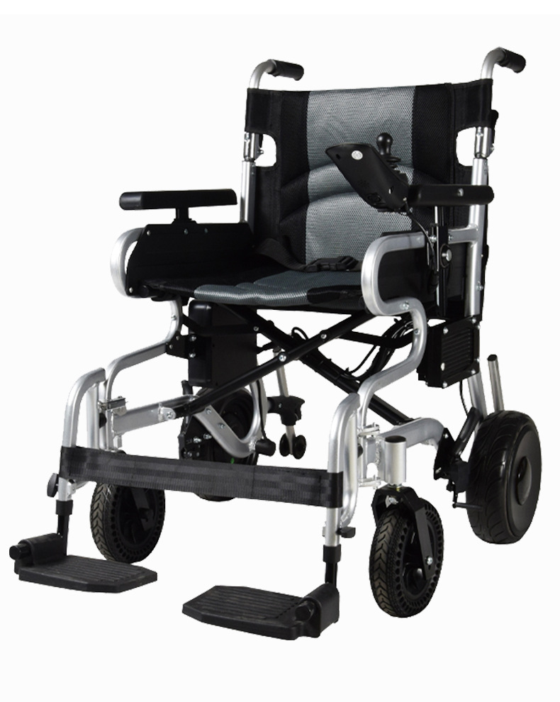 康健高档铝合金软座垫口袋轮椅老人残疾人折叠型电动轮椅代步轮车