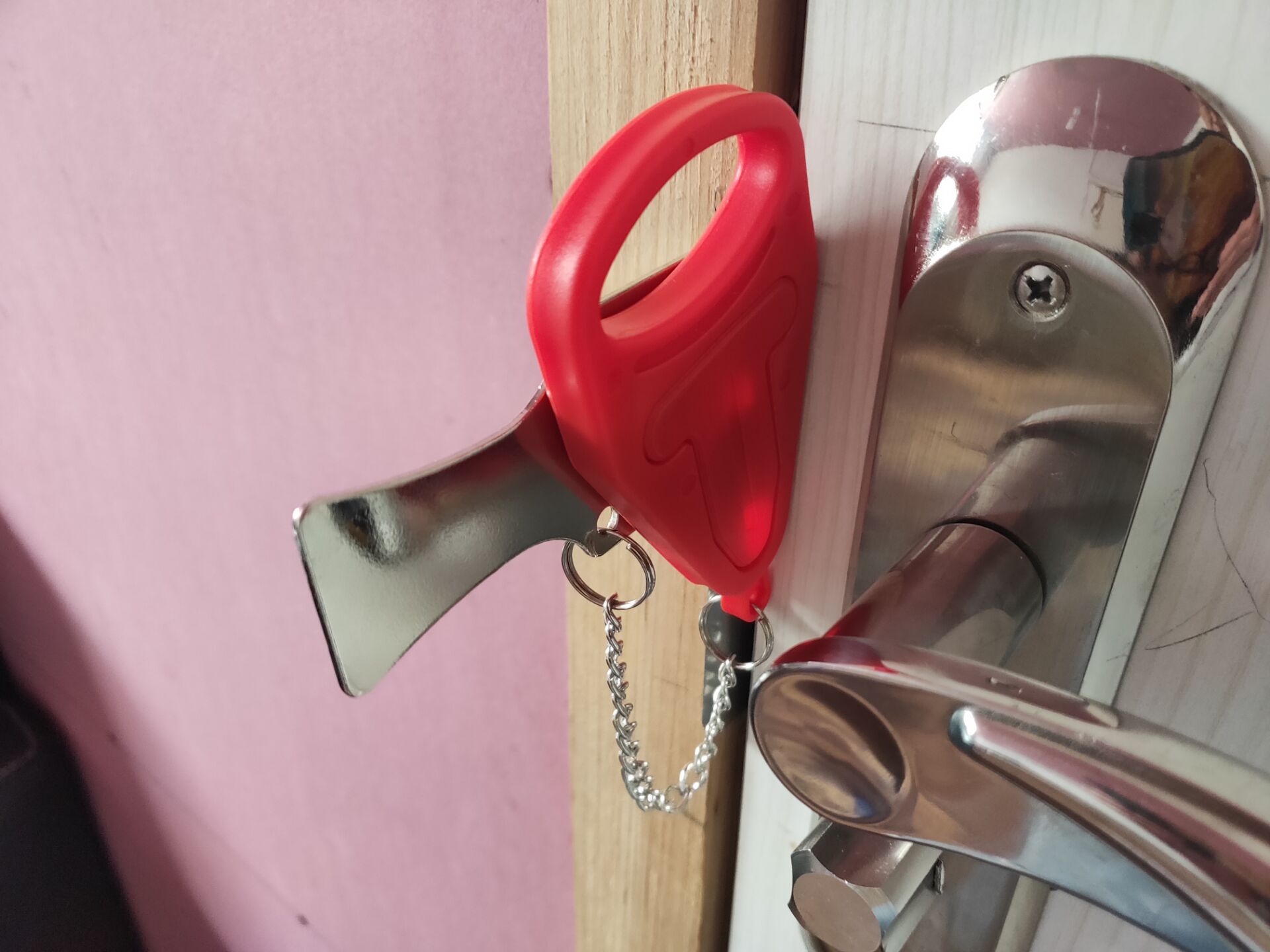 防盗锁便携式安全门扣锁portable lock临时房门档 顶门器阻门器