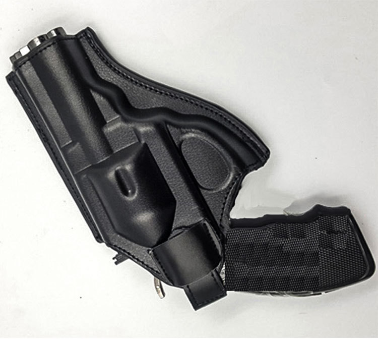 厂家直销左轮pu皮枪套腰部快拔套05式皮套通用左轮手枪套批发
