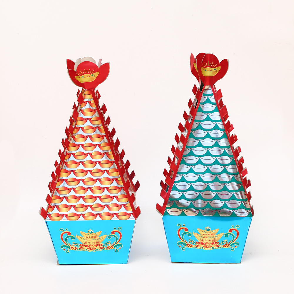 产地货源印花斗纸活金山银山殡葬纸扎金银斗纸殡葬用品亮斗