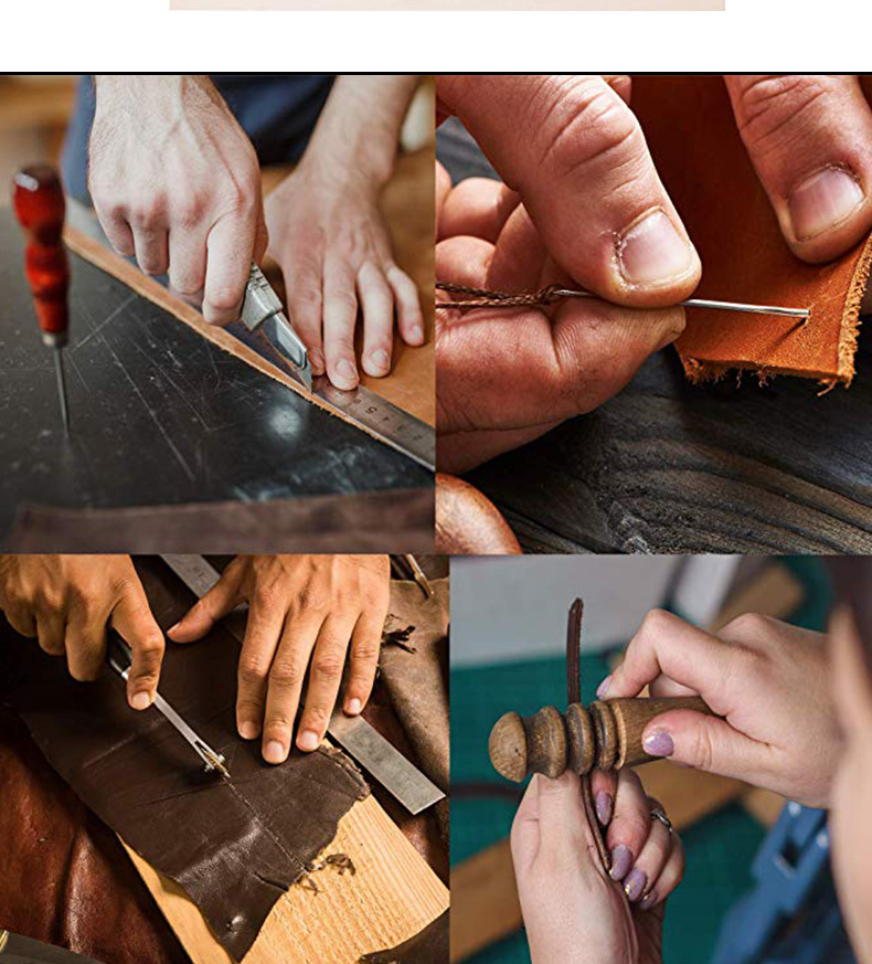 金雕皮革工具套装手工皮具手缝套装diy皮革手工艺套装47款194件套