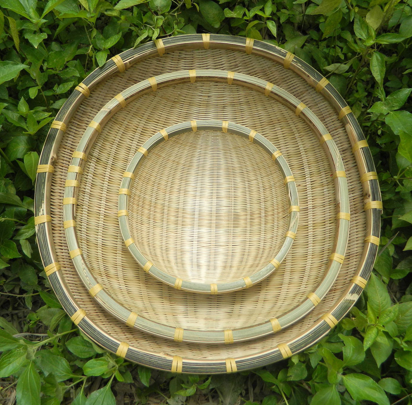 手工竹制品竹编收纳筐 竹簸箕 筲箕 洗菜箩水果篮 沥水竹筛子