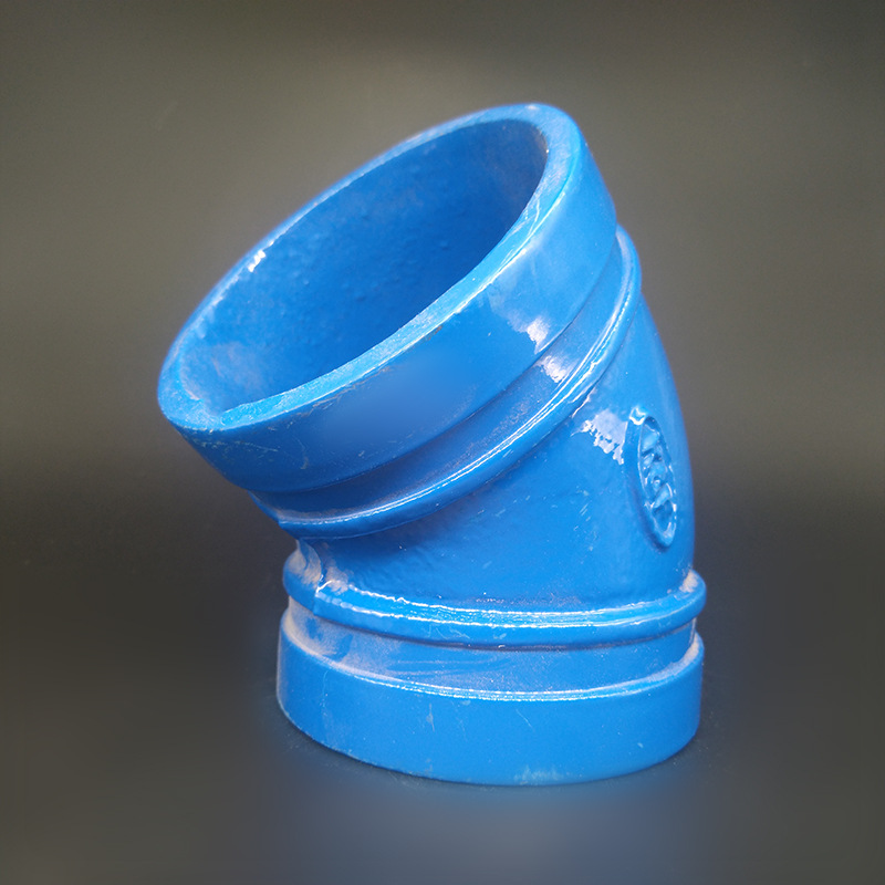 卡耐夫 45度弯头 涂塑直弯 国标沟槽 内外涂环氧树脂 蓝色连接件