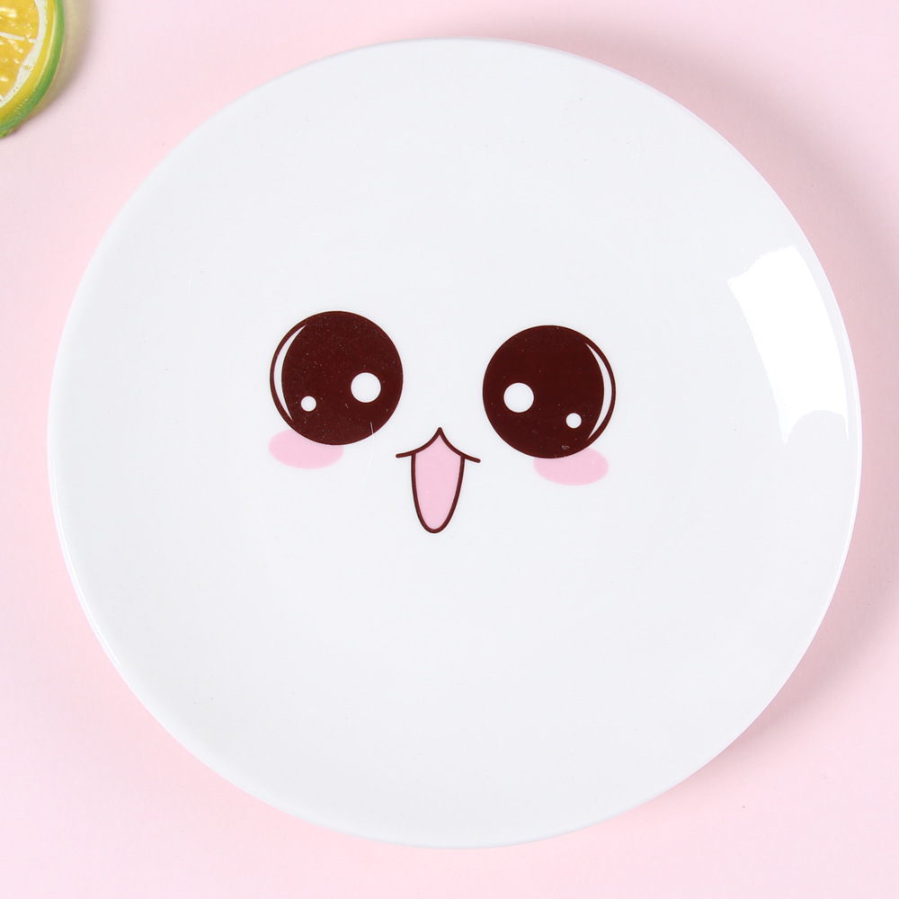 6寸ins陶瓷骨碟 萌萌哒表情盘 卡通儿童创意小吃碟子餐厅定制logo