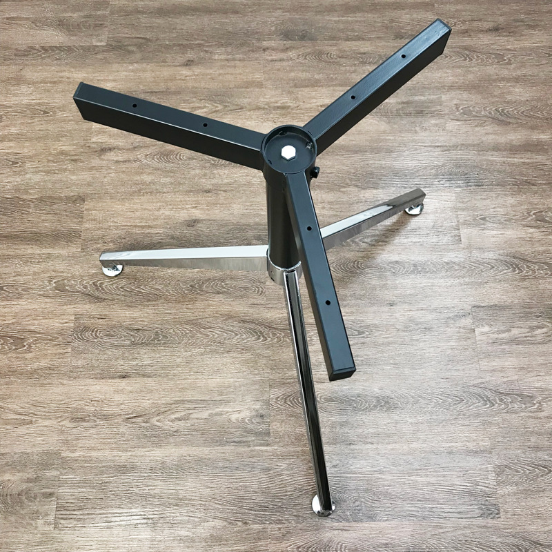 电镀铁艺茶几洽谈桌腿玻璃圆桌旋转底座吧台支架金属烤漆三脚桌架