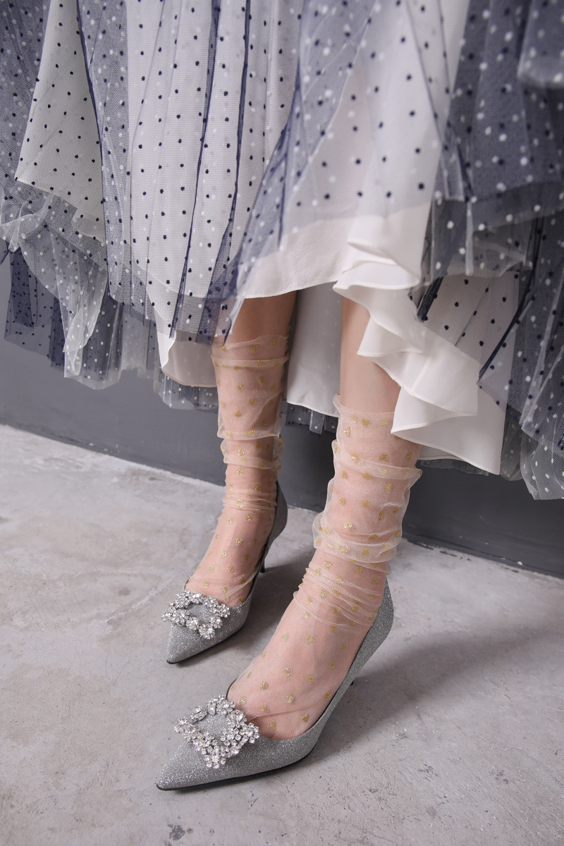 2020个性透明透气玻璃袜女新款爱心网纱星星袜女士冰凉袜现货批发