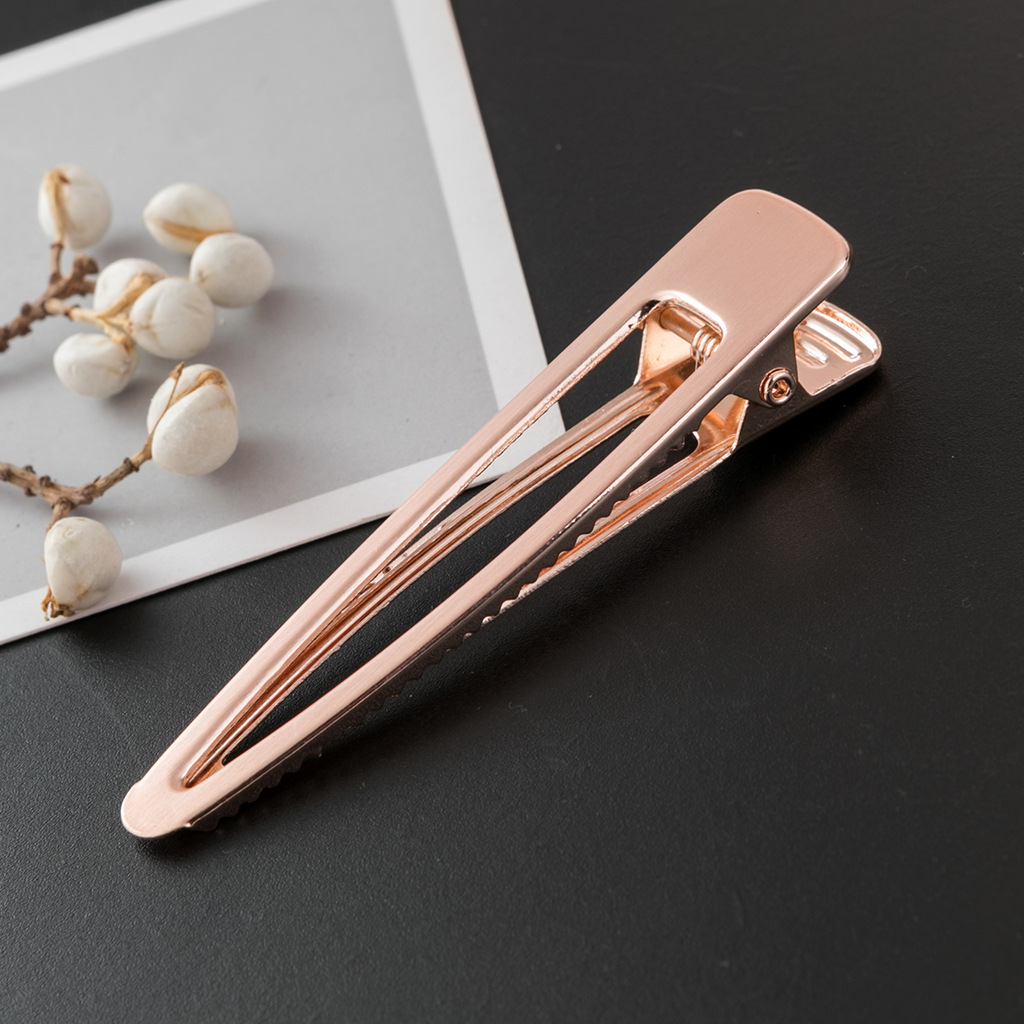 光面细长镂空拉丝鸭嘴夹时尚跨境弹簧夹速卖通亚马逊热卖发夹女
