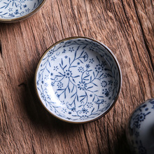 日式复古和风手绘釉下彩陶瓷家用餐厅餐具小味碟蘸酱碟调味碟