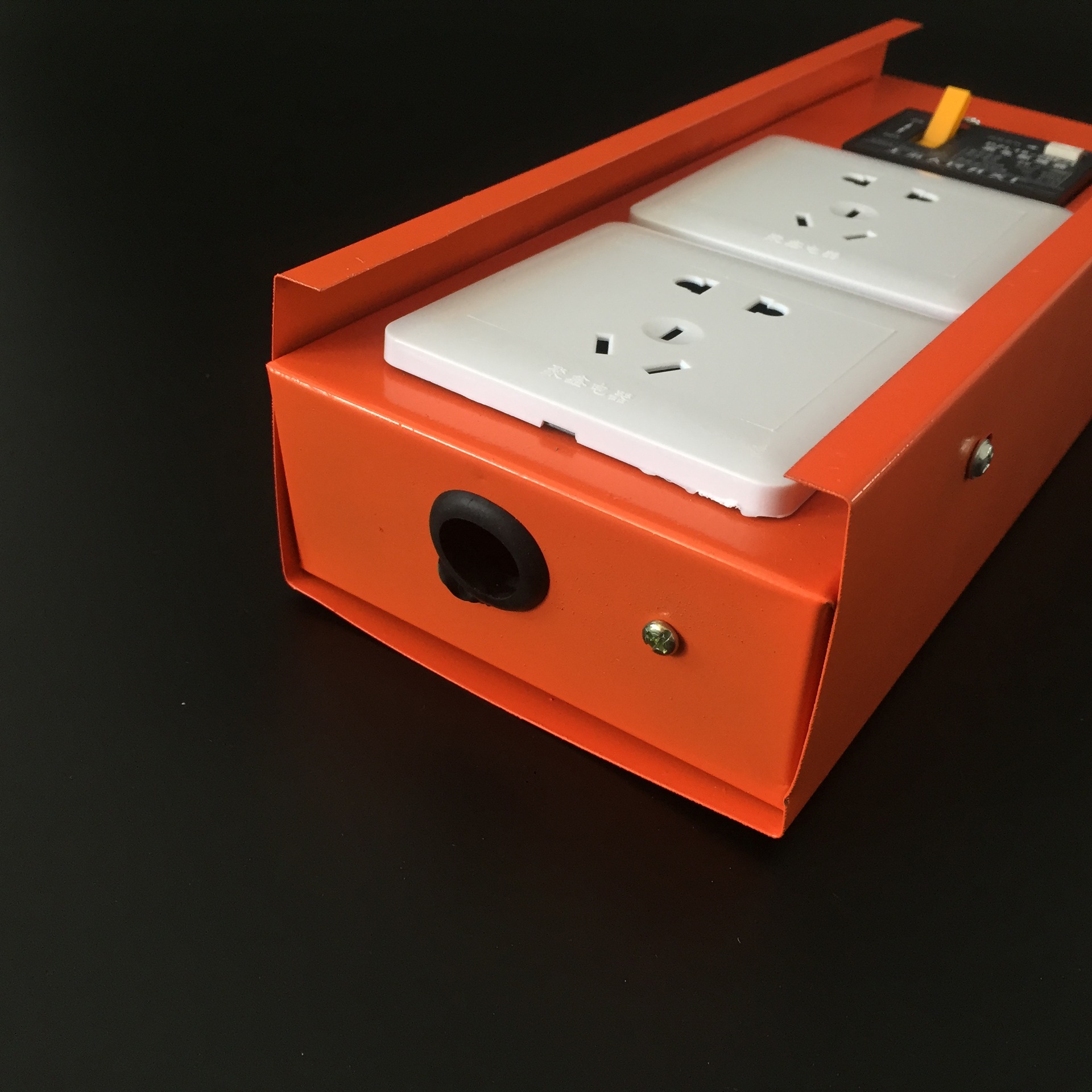 铁壳双五孔 建筑施工地临时移动手提箱小电箱便携式铁箱配电箱