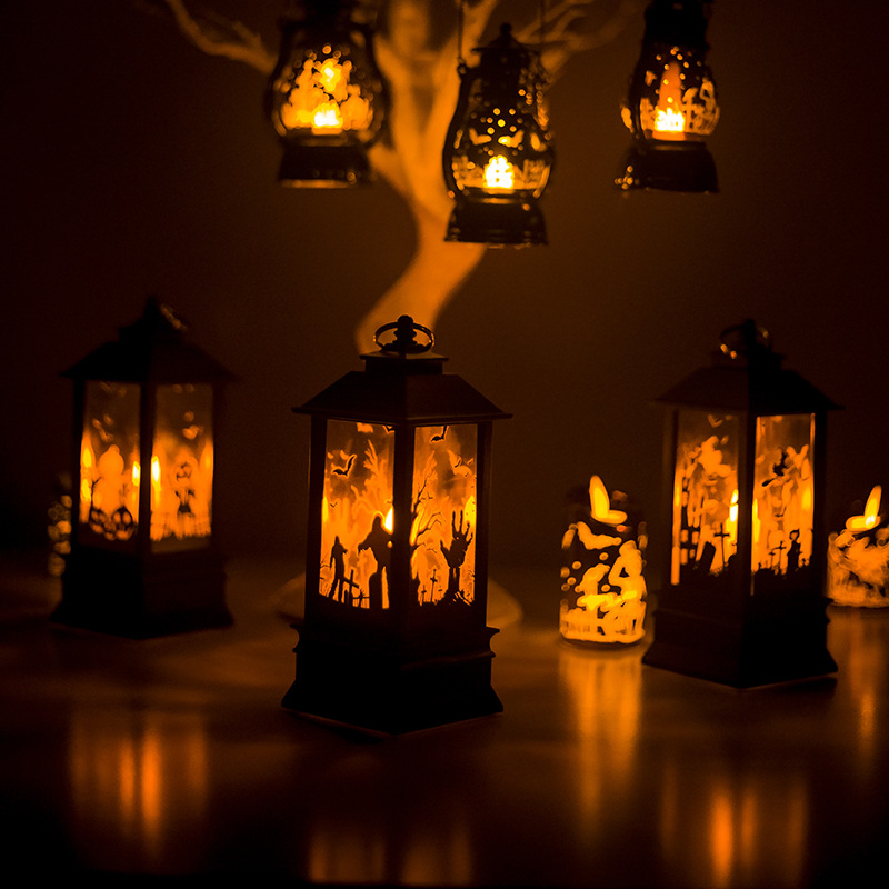 New Halloween Decoration Supplies Printing Halloween Wind Light Bar Atmosphere Layout Candle Lighting Wholesale