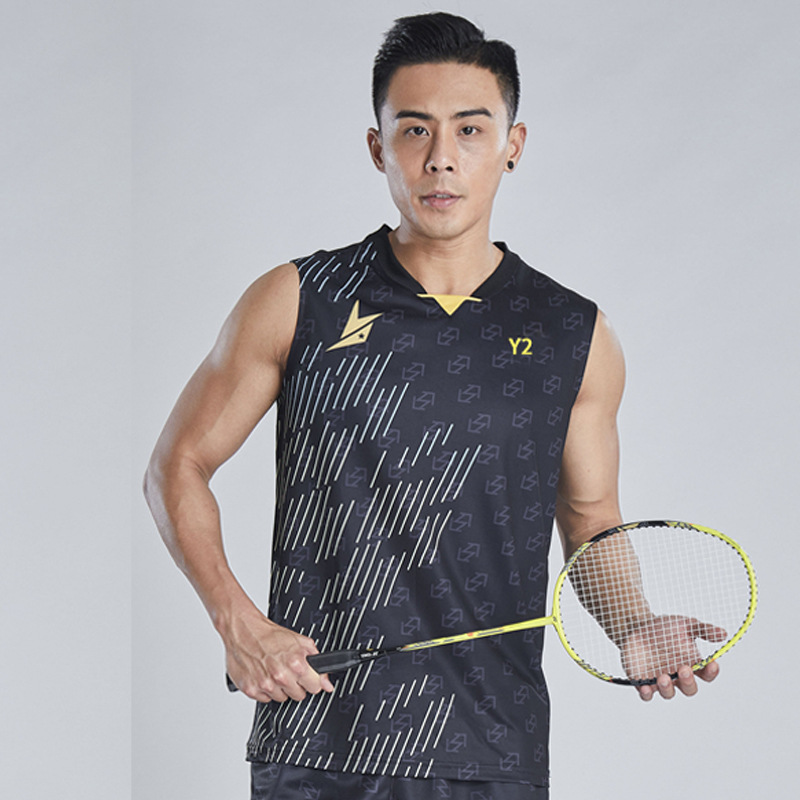 2019新款无袖羽毛球服男款无袖林丹大赛服运动服比赛训练服6041