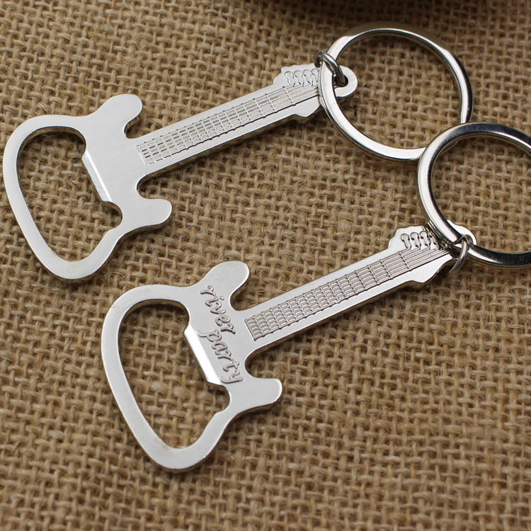 现货创意金属吉他形状开瓶器定制吉它钥匙扣啤酒起子定做广告logo