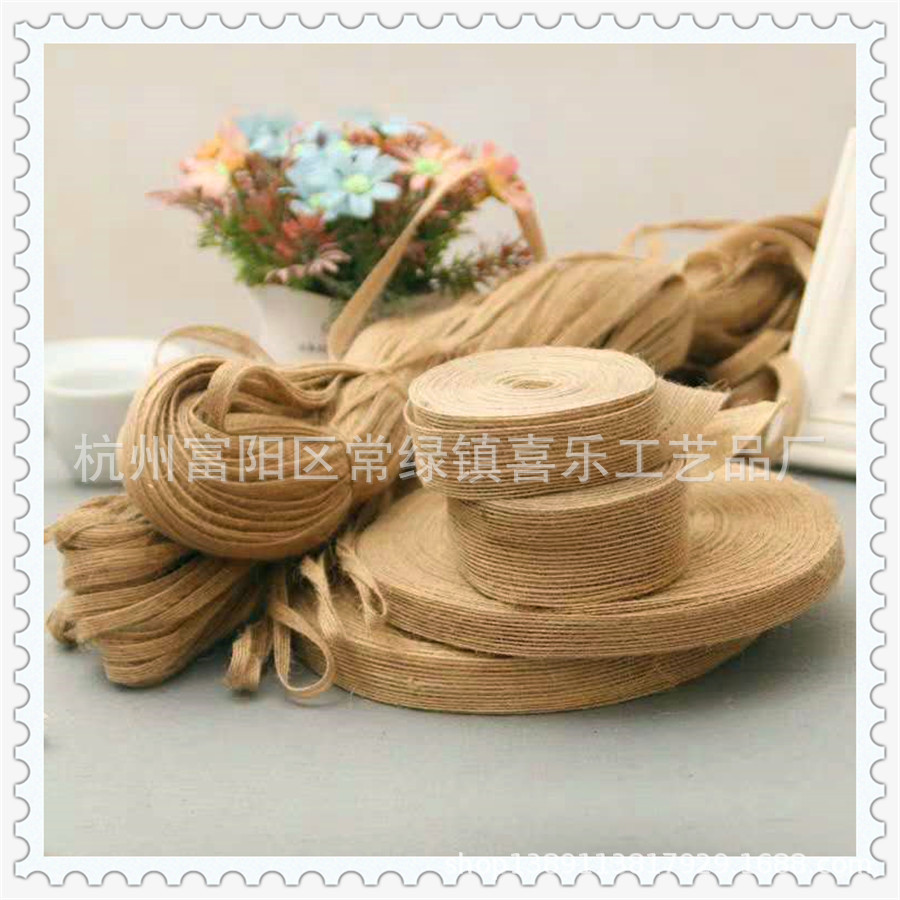 Manufacturers Supply 1-5cm Wide Primary Color Fishing Line Hemp Braid DIY Handmade Finish Crafts Weaving Hemp Ribbon Wholesale