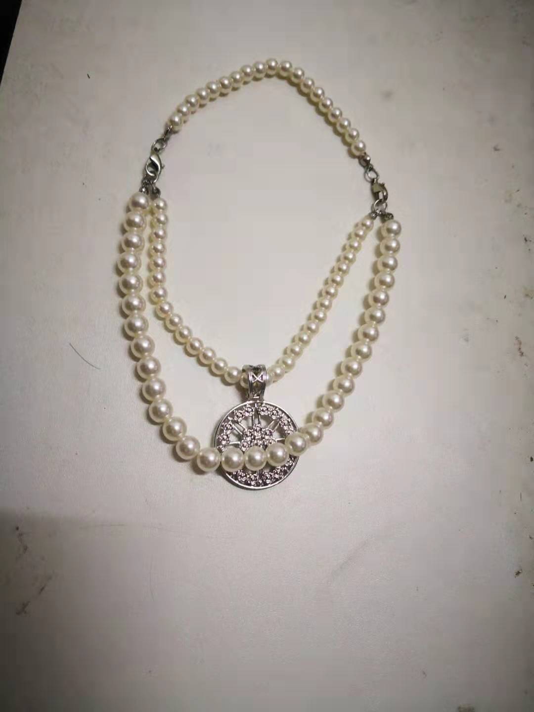 maison emerald潮牌说唱双层嘻哈小众珍珠项链国潮吴亦凡同款配件