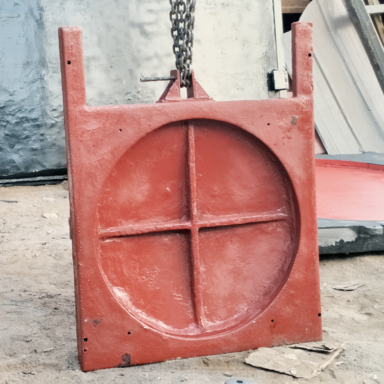 铸铁镶铜圆形闸门管道出口闸门挡水门双向铸铁镶铜闸门水渠闸门