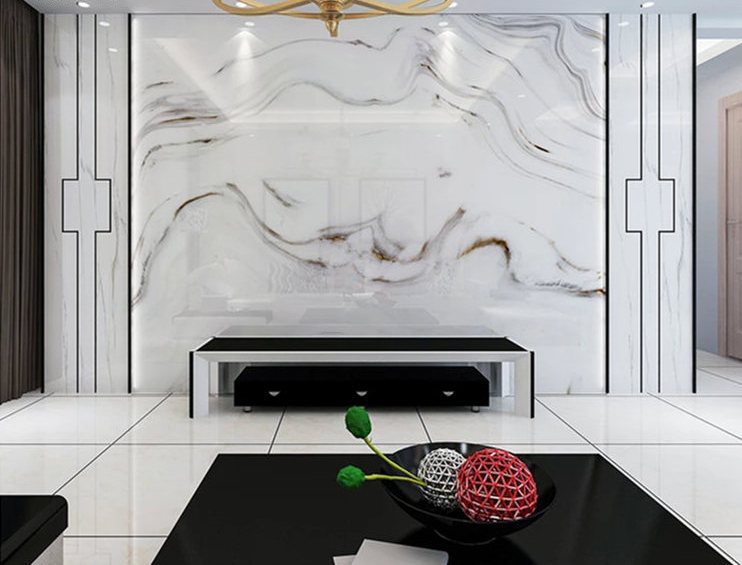 11款大理石纹理瓷砖大板电视背景墙,极简即极致空间!