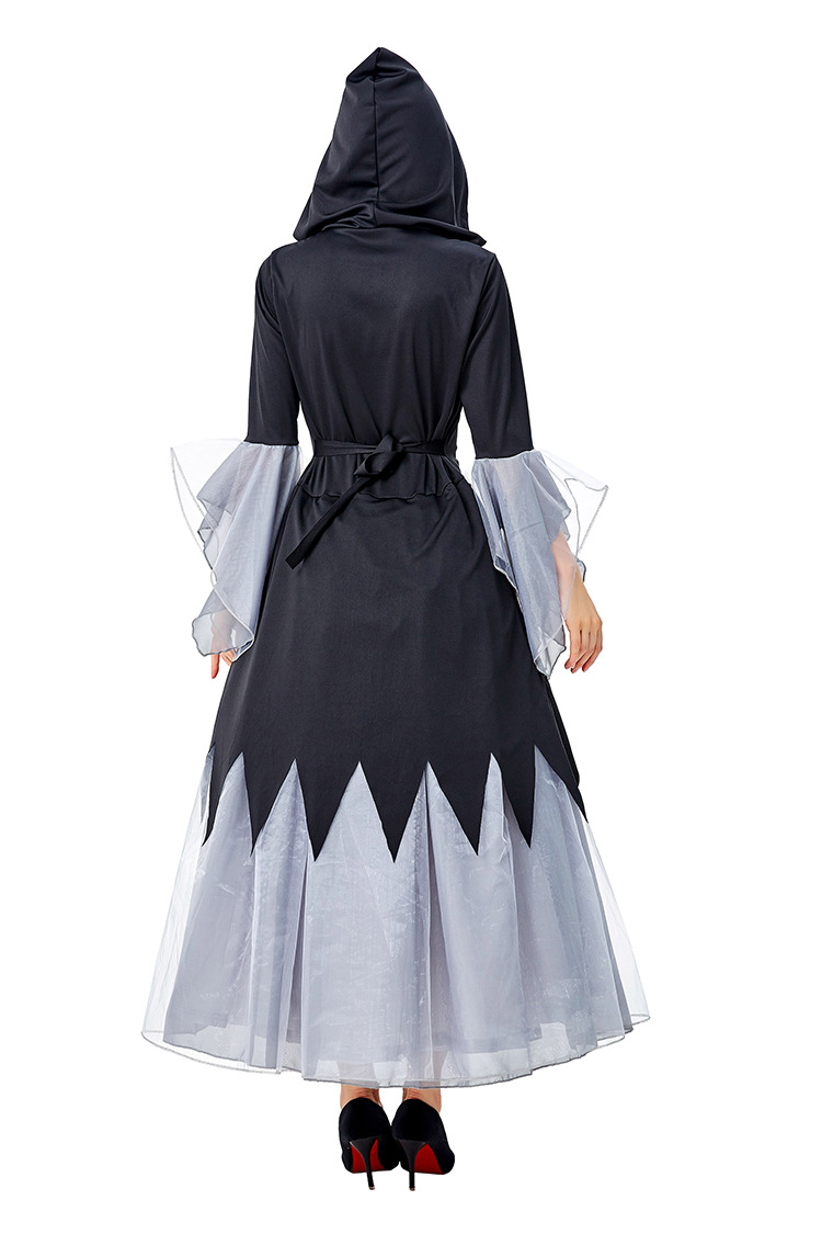弹力万圣节女巫服长袍女巫魔女cosplay服装成人女法师角色扮演服采购