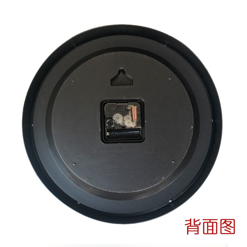 厂家直销12英寸静音圆形挂钟 康巴丝机芯塑料钟 可定做钟面logo