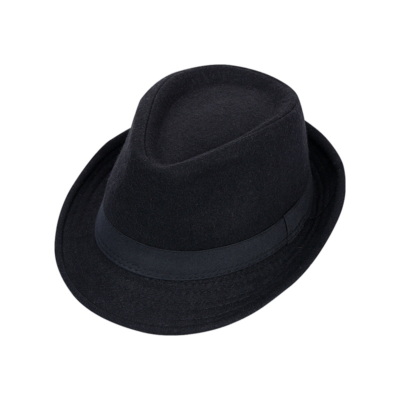 Gentlemen's Hat Autumn Winter Billycock Men's and Women's Stage Sun Hat British Woolen Hat Jazz Imitation Wool Felt Hats