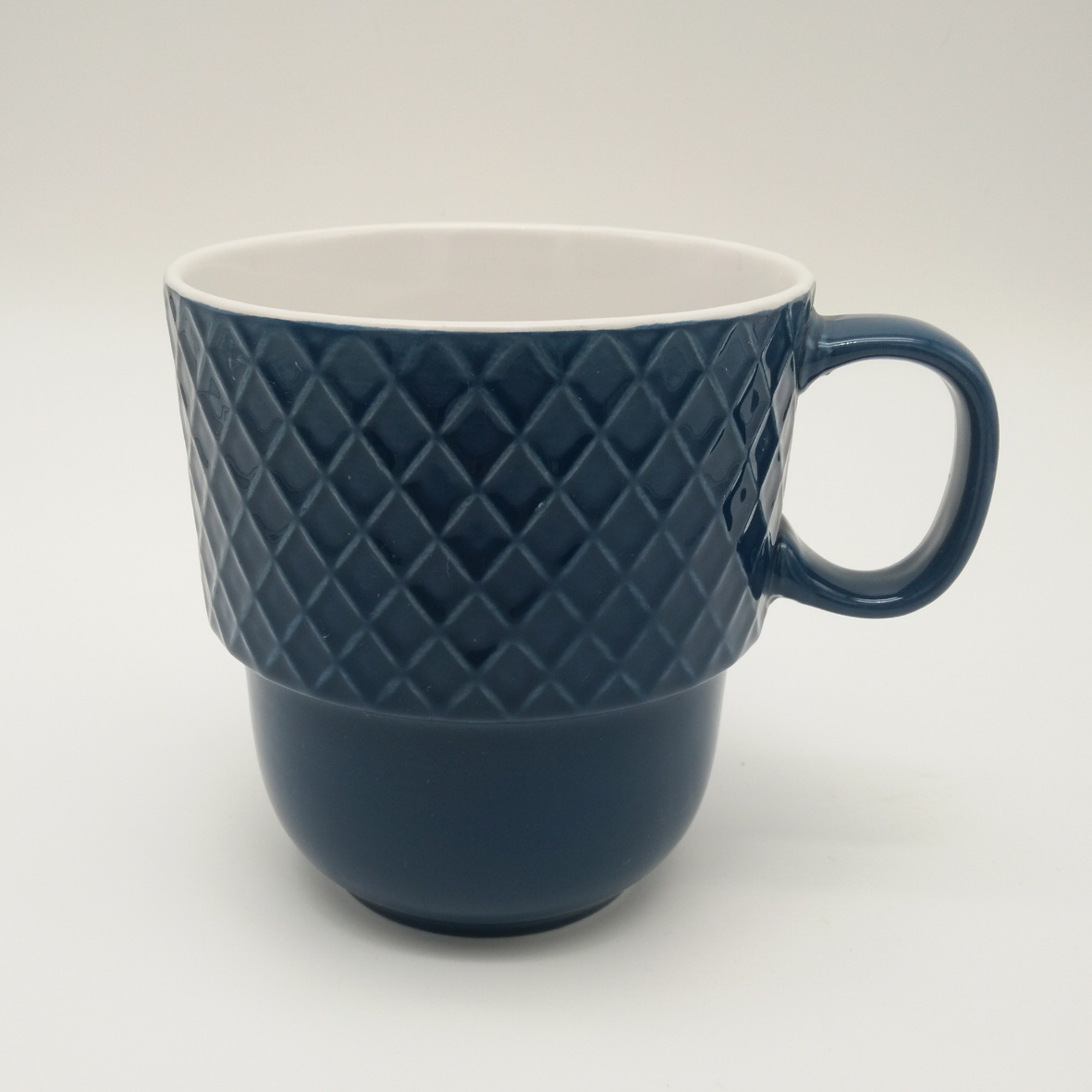 5寸中温陶炻瓷窑变反应釉浮雕花边soup汤杯陶瓷大容量泡面杯定制