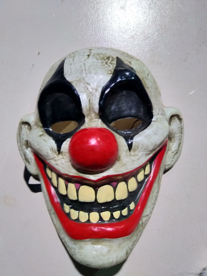 万圣节鬼节红鼻子小丑面具表演道具恐怖道具咧嘴电锯杀人狂面具