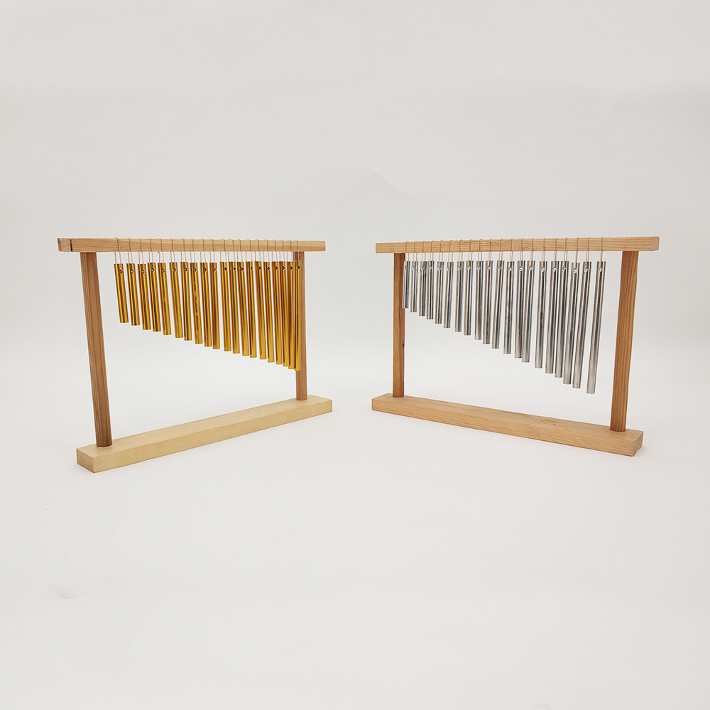 厂家直销20音带木框风铃金色银色风铃音束演奏演出可用打击乐器