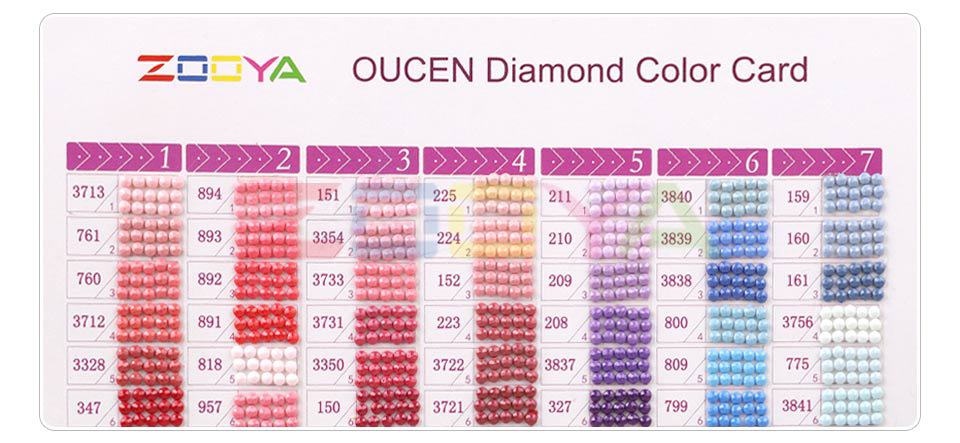 8mm圆钻色卡 dmc447色钻石画专用钻卡