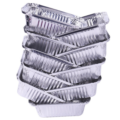 烧烤锡纸盒一次性餐盒快餐打包盒锡箔铝箔盒碗长方形锡纸盖50个装