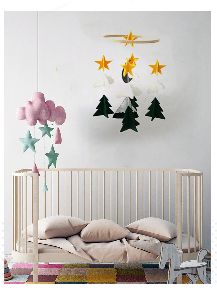 儿童房装饰挂件 毛毡挂饰毛毡挂件婴儿床挂件风铃毛毡装饰品