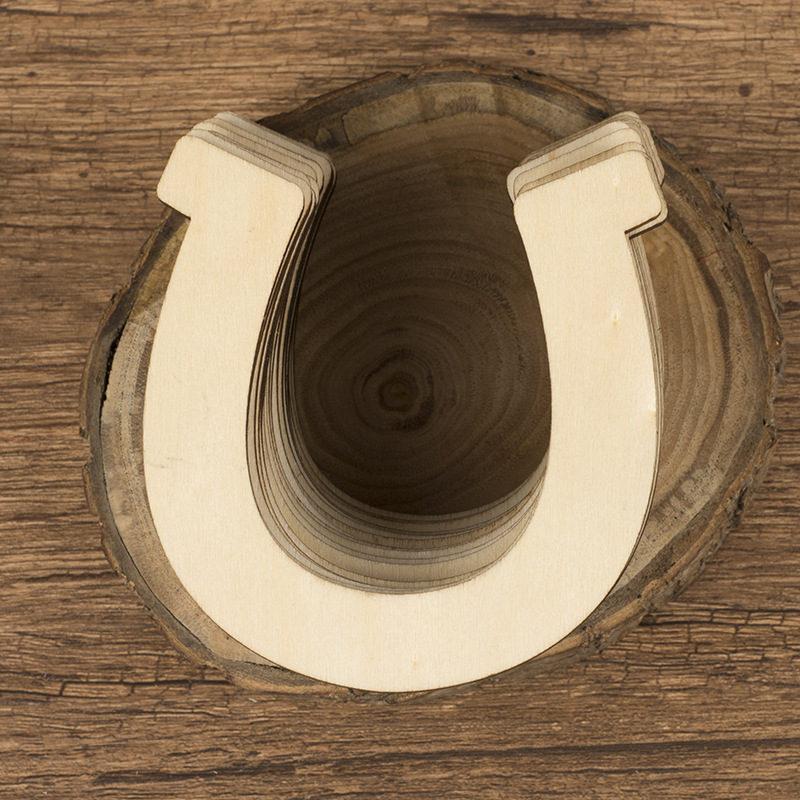 原木马蹄形状批发木片diy木质装饰挂件24个厂家直销u木板圣诞木片