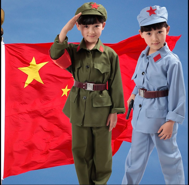 儿童小红军演出服小学生表演服装女童衣服八路军时期少儿抗战童装