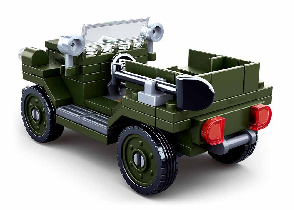 小鲁班军事男孩拼装积木儿童益智玩具世界大战gaz-67吉普车b0682