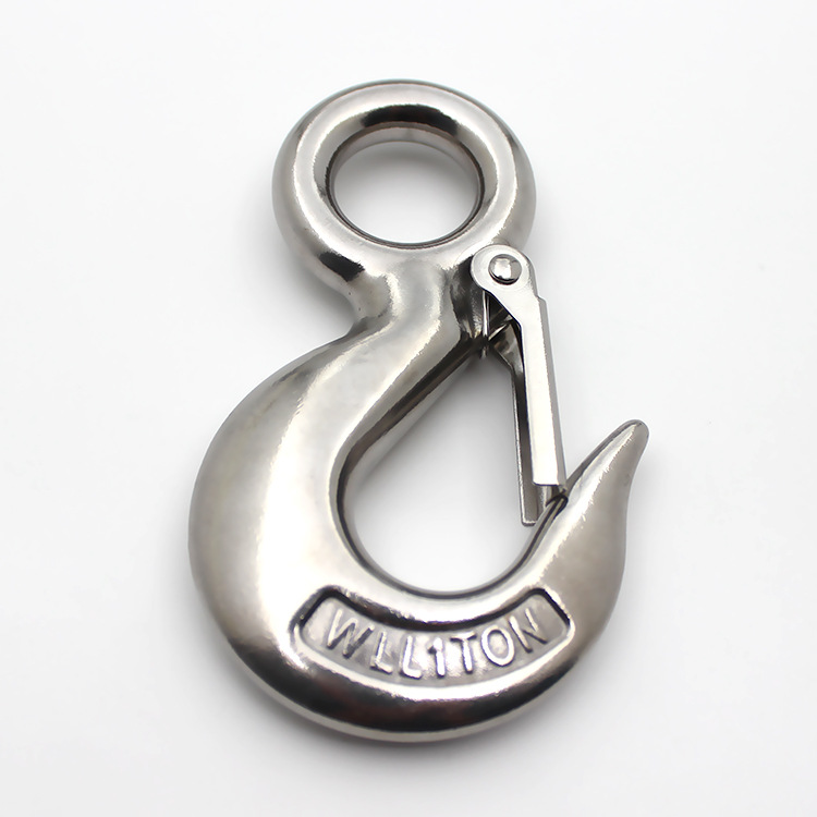 跨境热销不锈钢货钩 环眼货柜吊勾行车起重吊钩眼型滑钩美式吊钩
