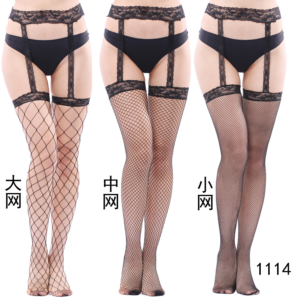 european and american foreign trade sexy transparent one-piece lace lace sling panty-hose suit mesh stockings china net