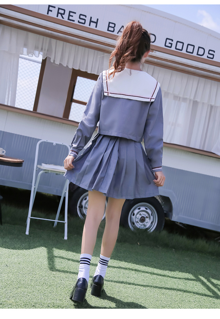 秋季日系长袖水手服 正统亲子线jk制服班服 学院风套装学生百褶裙