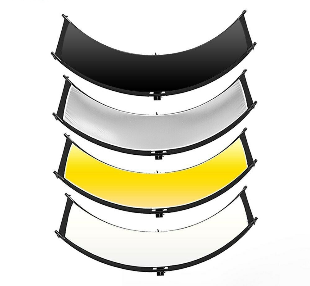 u型曲面摄影反光板弧面肖像照便携补光波浪金银黑白四合一